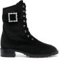 Stuart Weitzman 40mm buckle-fastening lace-up boots Black - Thumbnail 1