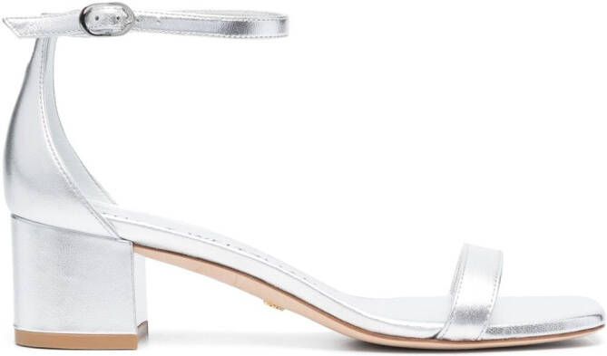 Stuart Weitzman 50mm metallic open-toe sandals