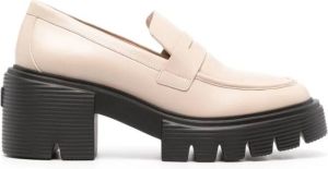 Stuart Weitzman 75mm leather penny loafers Neutrals