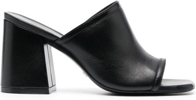 Stuart Weitzman 90mm block-heel leather mules Black