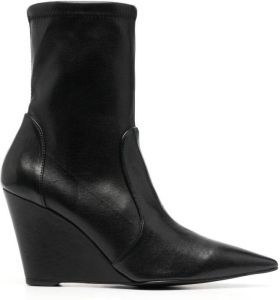 Stuart Weitzman 90mm pointed-toe wedge boots Black