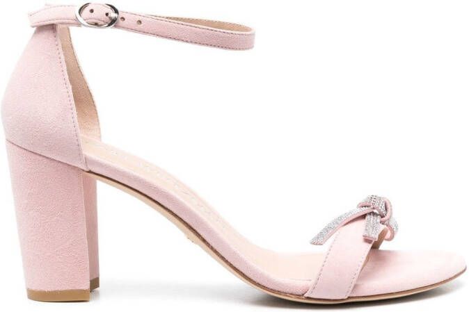 Stuart Weitzman 90mm suede heeled sandals Pink