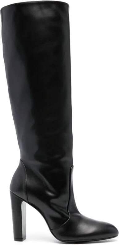 Stuart Weitzman almond-toe 105mm leather boots Black