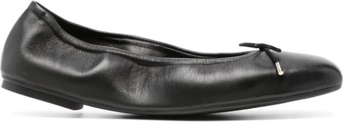 Stuart Weitzman Bardot leather ballerina shoes Black