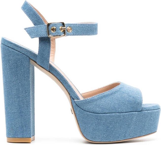 Stuart Weitzman block-heel platform sandals Blue