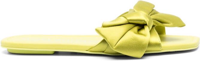 Stuart Weitzman bow-detail open-toe slides Green
