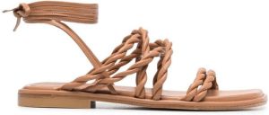 Stuart Weitzman braided strap sandals Brown