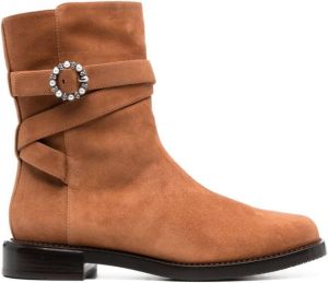Stuart Weitzman buckled ankle boots Brown