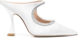 Stuart Weitzman crystal-embellished 110mm mules White