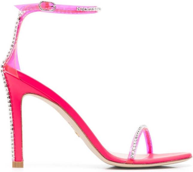 Stuart Weitzman crystal-embellished 120mm heel sandals Pink