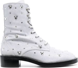 Stuart Weitzman crystal-embellished ankle boots Silver