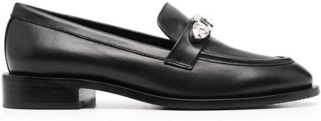 Stuart Weitzman crystal-embellished loafers Black