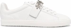 Stuart Weitzman crystal-embellished low-top sneakers White