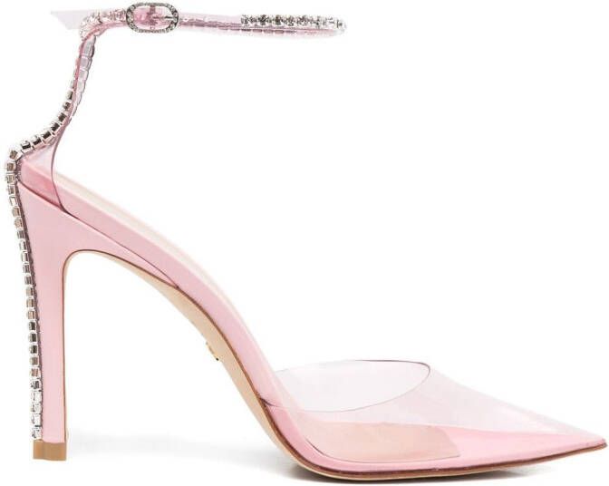 Stuart Weitzman crystal-embellished pointed pumps Pink