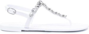 Stuart Weitzman crystal-embellished sandals White