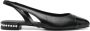 Stuart Weitzman Crystal Slingback leather ballerina shoes Black - Thumbnail 1