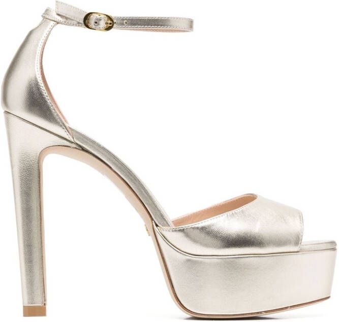 Stuart Weitzman Disco platform 130mm sandals Gold