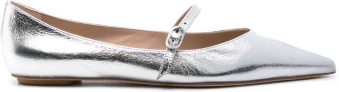 Stuart Weitzman Emilia leather ballerina shoes Silver