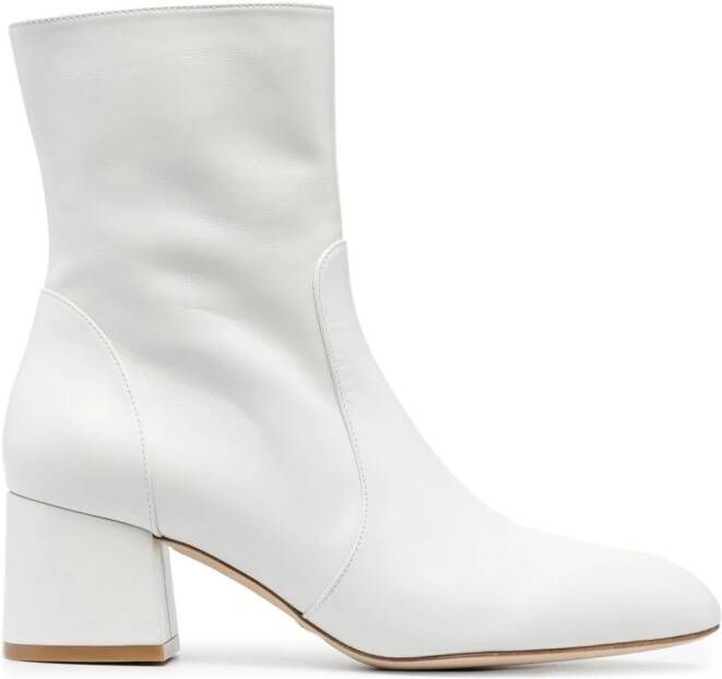 Stuart Weitzman Flareblock 60mm leather boots White