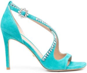 Stuart Weitzman gemcut 100mm cut-out sandals Blue