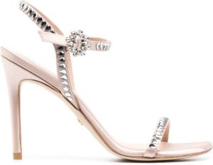 Stuart Weitzman Gemcut crystal-embellished 110mm sandals Neutrals