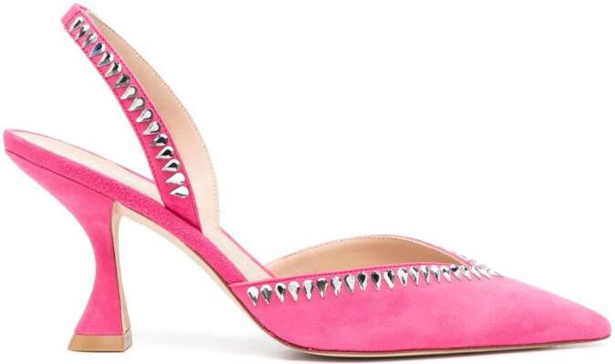 Stuart Weitzman Gemcut XCurve 85mm slingback pumps Pink