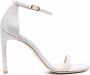 Stuart Weitzman glittered leather sandals Silver - Thumbnail 1