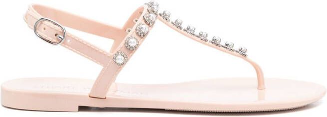 Stuart Weitzman Goldie crystal-embellished sandals Neutrals
