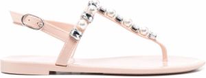 Stuart Weitzman Goldie crystal-embellished sandals Pink