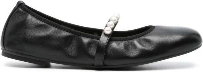 Stuart Weitzman Goldie leather ballerina shoes Black