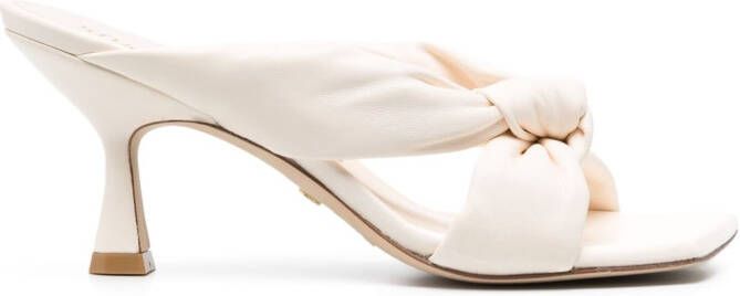 Stuart Weitzman knot-detail leather mules White