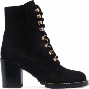 Stuart Weitzman lace-up leather boots Black