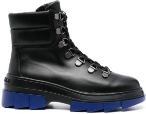 Stuart Weitzman lace-up leather boots Blue