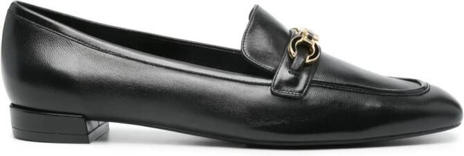 Stuart Weitzman logo-plaque leather loafers Black