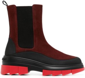 Stuart Weitzman lug-sole suede boots Red