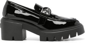 Stuart Weitzman Maverick Soho patent-leather loafers Black