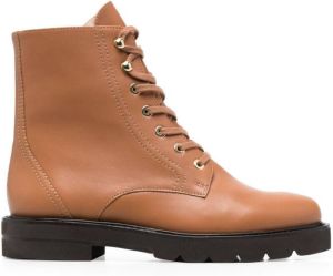 Stuart Weitzman Mila leather lace-up boots Brown
