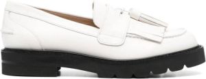 Stuart Weitzman Mila Lift Pearl leather loafers White