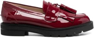 Stuart Weitzman Mila patent-leather loafers Red