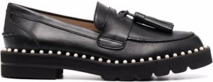 Stuart Weitzman Mila pearl-embellished loafers Black