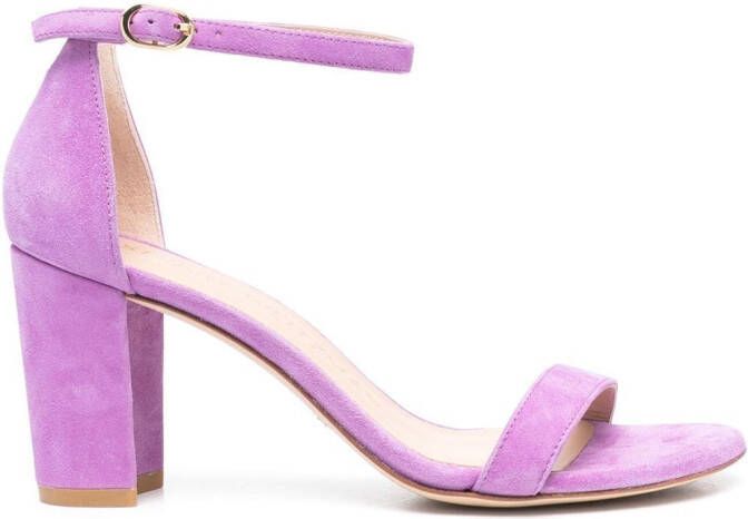 Stuart Weitzman Nearly Nude suede sandals Purple