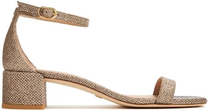 Stuart Weitzman Nearlynude 35mm leather sandals Gold