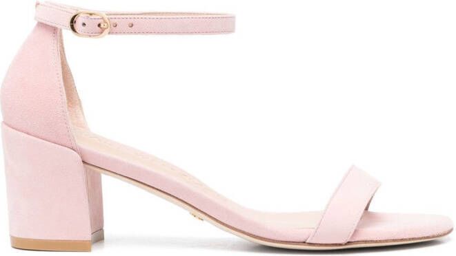 Stuart Weitzman open-toe 63mm suede sandals Pink