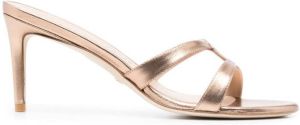 Stuart Weitzman open-toe 90mm heeled mules Gold
