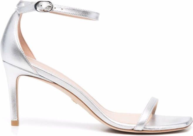 Stuart Weitzman open toe heeled sandals Silver