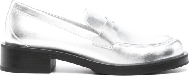 Stuart Weitzman Palmer 45mm leather loafers Silver