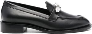 Stuart Weitzman Palmer rhinestone-embellished loafers Black