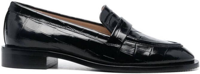 Stuart Weitzman Palmer Sleek 10mm embossed loafers Black