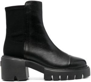 Stuart Weitzman panelled leather 75mm Chelsea boots Black