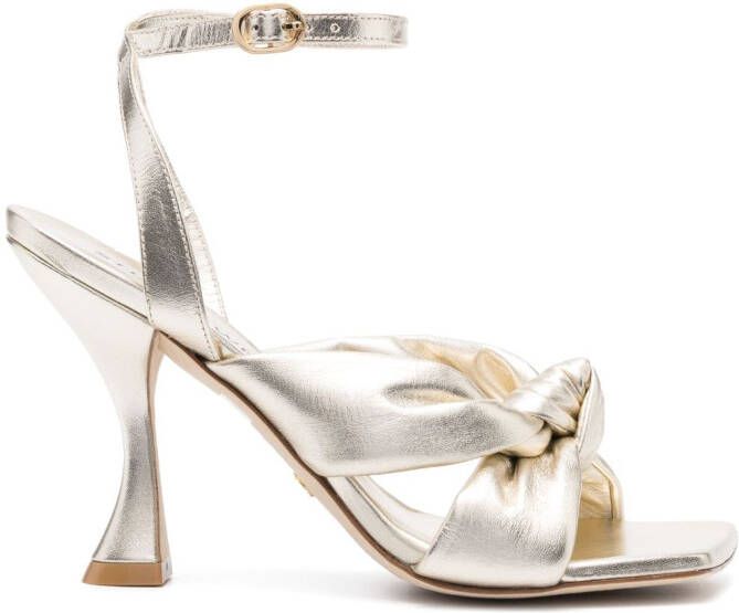 Stuart Weitzman Playa Ankle-strap 100mm Knot sandals Gold